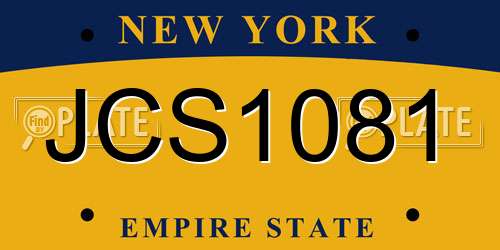 JCS1081 New York License Plate