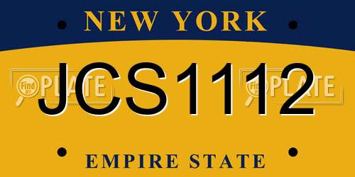 JCS1112 New York License Plate
