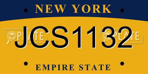 JCS1132 New York License Plate