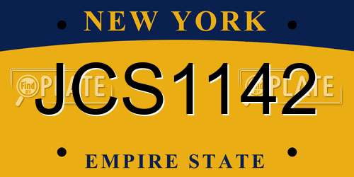JCS1142 New York License Plate