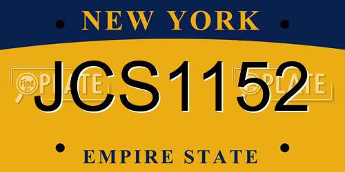 JCS1152 New York License Plate