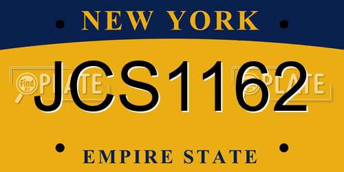 JCS1162 New York License Plate