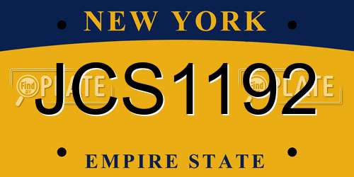 JCS1192 New York License Plate