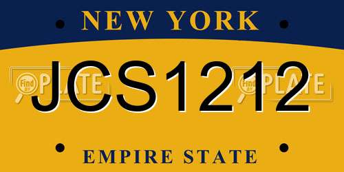 JCS1212 New York License Plate