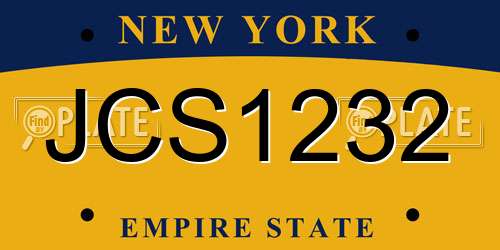 JCS1232 New York License Plate