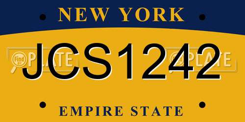 JCS1242 New York License Plate