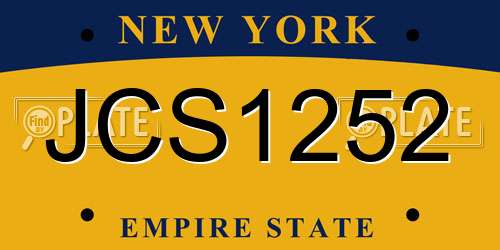 JCS1252 New York License Plate