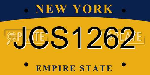 JCS1262 New York License Plate