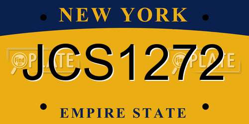 JCS1272 New York License Plate