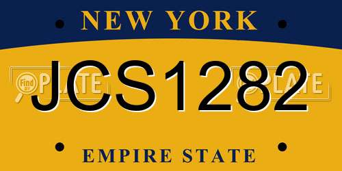 JCS1282 New York License Plate