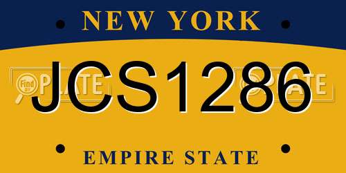 JCS1286 New York License Plate