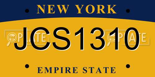 JCS1310 New York License Plate