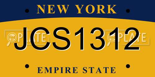 JCS1312 New York License Plate