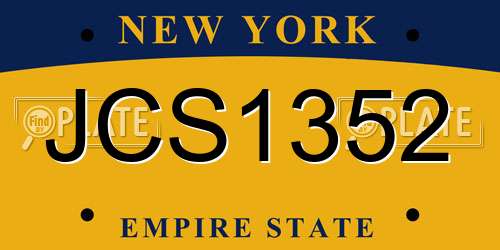 JCS1352 New York License Plate