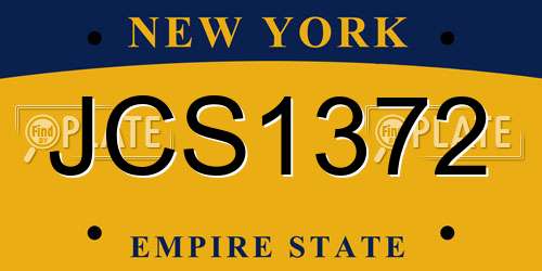JCS1372 New York License Plate