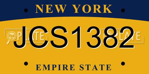 JCS1382 New York License Plate