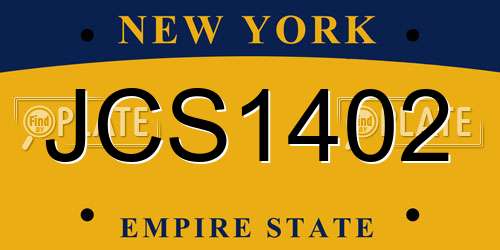 JCS1402 New York License Plate