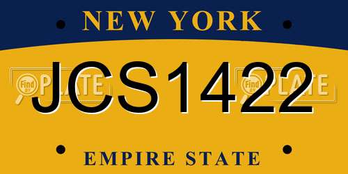 JCS1422 New York License Plate