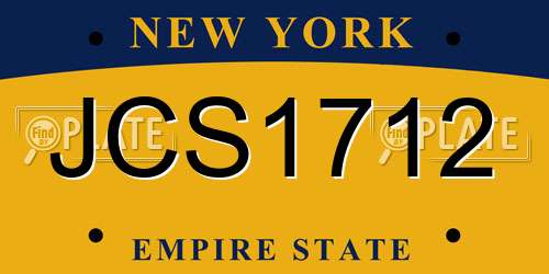 JCS1712 New York License Plate