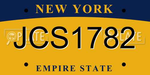 JCS1782 New York License Plate