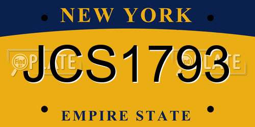 JCS1793 New York License Plate