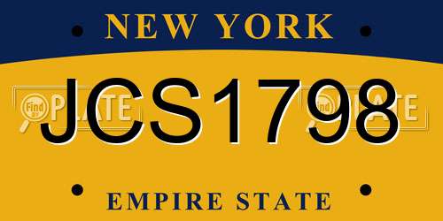 JCS1798 New York License Plate