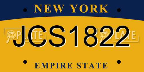 JCS1822 New York License Plate