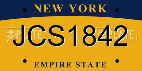JCS1842 New York License Plate