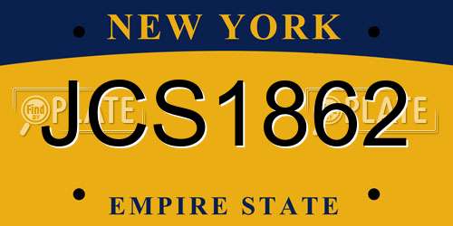 JCS1862 New York License Plate