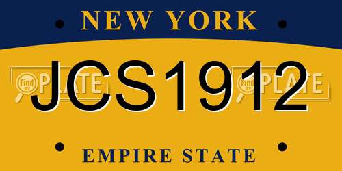 JCS1912 New York License Plate
