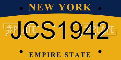 JCS1942 New York License Plate