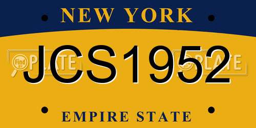 JCS1952 New York License Plate