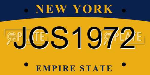 JCS1972 New York License Plate