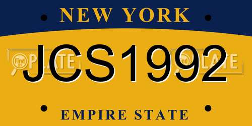 JCS1992 New York License Plate