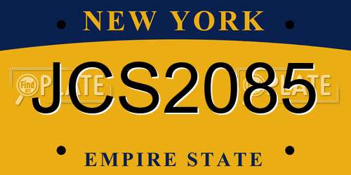 JCS2085 New York License Plate