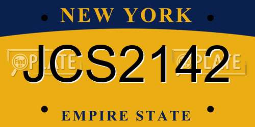 JCS2142 New York License Plate