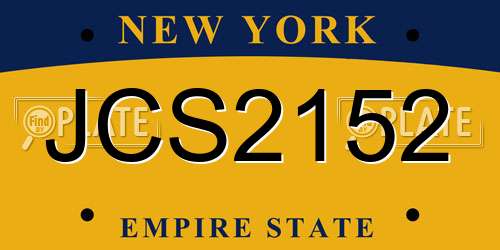 JCS2152 New York License Plate