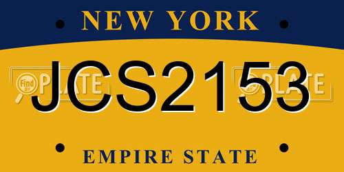 JCS2153 New York License Plate