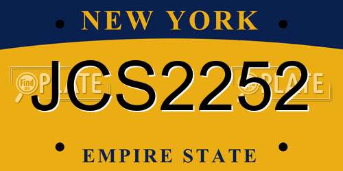 JCS2252 New York License Plate
