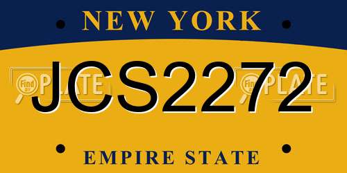 JCS2272 New York License Plate