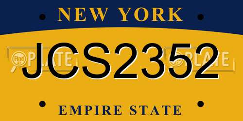 JCS2352 New York License Plate