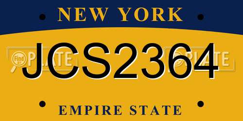 JCS2364 New York License Plate