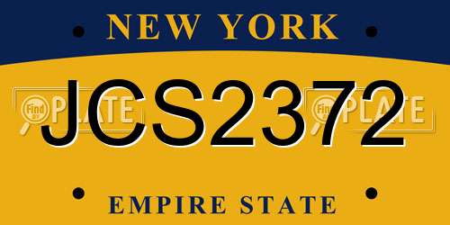 JCS2372 New York License Plate