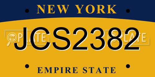 JCS2382 New York License Plate