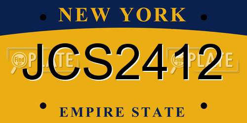 JCS2412 New York License Plate