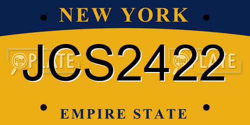 JCS2422 New York License Plate