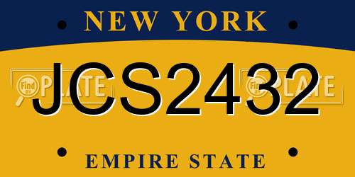 JCS2432 New York License Plate