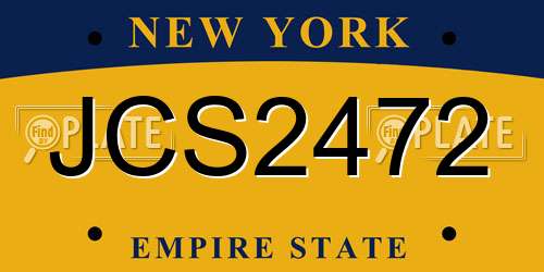 JCS2472 New York License Plate