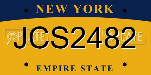 JCS2482 New York License Plate