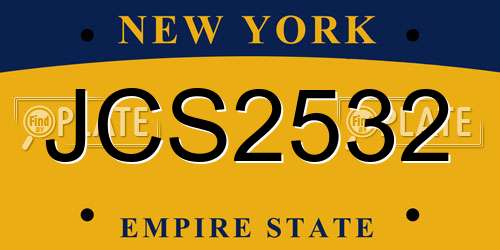 JCS2532 New York License Plate